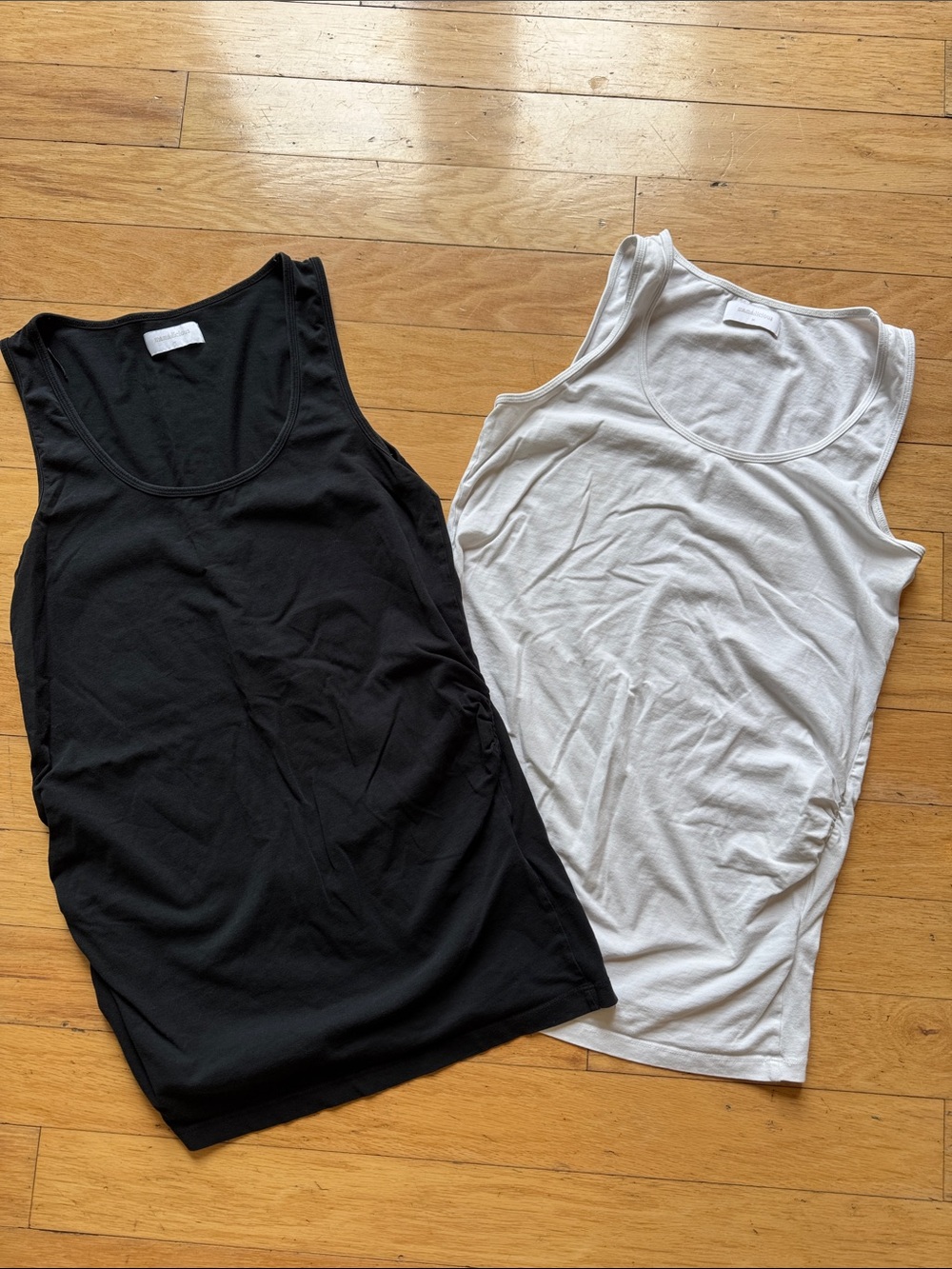 Pair of Maternity Tank Tops - Black and White